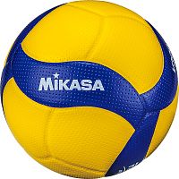 Купить мяч волейбольный mikasa v300w, fivb approved,желто-синий по низким ценам в интернет-магазине tovarysam.ru  в Самаре.