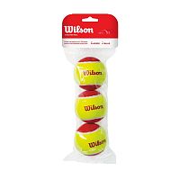Купить мяч теннисный детский wilson starter red, wrt137001,уп.3 шт, фетр,нат.резина,желто-красный по низким ценам в интернет-магазине tovarysam.ru  в Самаре.